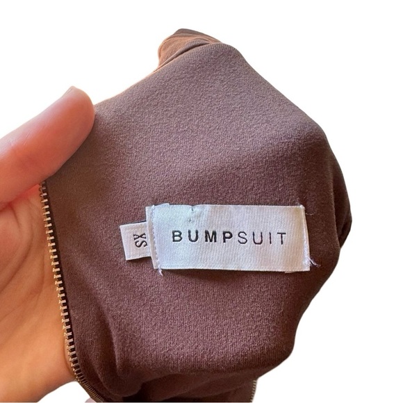 NWT Bumpsuit Stevie Maternity Unitard Turtleneck Sleeveless Jumpsuit in Brown - Picture 8 of 11